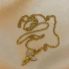 14k Gold Angel Necklace,19.5",1.5mm , Baby Angel Necklace , Gold Necklace , Dainty Necklace, guardian necklace