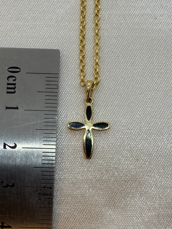 14k Gold Cross Necklace 19,5”,2mm , Cross pendant, Jesus Necklace, Christian Necklace ,Gift For Her