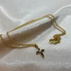 14k Gold Cross Necklace 19,5”,2mm , Cross pendant, Jesus Necklace, Christian Necklace ,Gift For Her