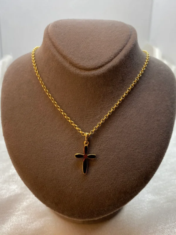 14k Gold Cross Necklace 19,5”,2mm , Cross pendant, Jesus Necklace, Christian Necklace ,Gift For Her