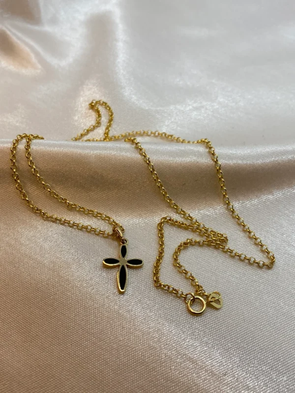 14k Gold Cross Necklace 19,5”,2mm , Cross pendant, Jesus Necklace, Christian Necklace ,Gift For Her