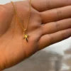 14k Gold Cross Necklace 19,5”,2mm , Cross pendant, Jesus Necklace, Christian Necklace ,Gift For Her