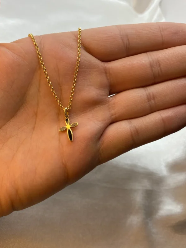14k Gold Cross Necklace 19,5”,2mm , Cross pendant, Jesus Necklace, Christian Necklace ,Gift For Her