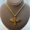 14k Real Gold Wings Sword Necklace 23.5 inches/ Guardian Archangel Michael Pendant /Gold Rising Wings Necklace / symbol of strength, Hero !,