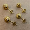 14k Gold Stud Ball Earring Diamond Cut , 14k Real Gold Earring , For her ,Birthday Gift , For Mom , Real Gold Stud earring ,Everyday Earring