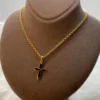 14k Gold Cross Necklace 19,5”,2mm , Cross pendant, Jesus Necklace, Christian Necklace ,Gift For Her