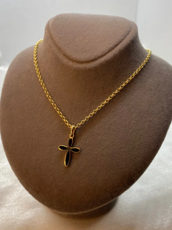14k Gold Cross Necklace 19,5”,2mm , Cross pendant, Jesus Necklace, Christian Necklace ,Gift For Her