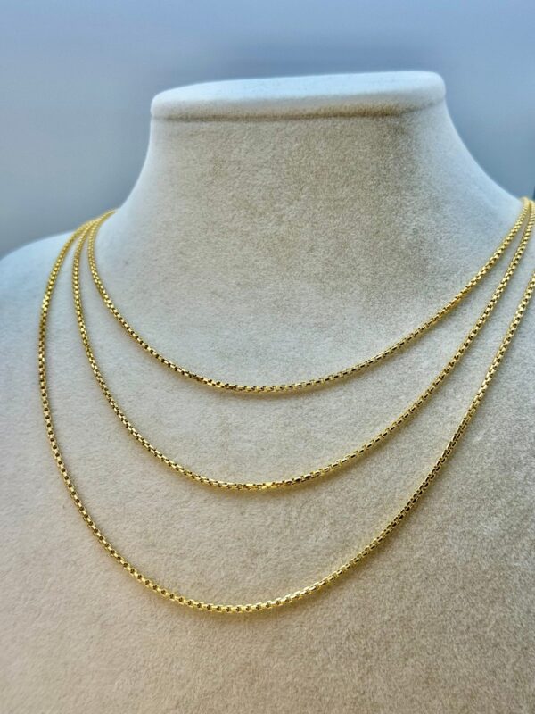 14K Solid Yellow Gold Box Chain Necklace ,Real Gold Chain ,Box Link Chain,Box Chain Gold ,For Her, For Him ,Birthday gift,Anniversary Gift .