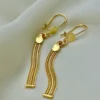 18k Gold Tassel Earrings ,Gold Dangle Earrings ,18k Dangle drop Earring , Fringe Earrings , 18k Real Gold Earring , Gift Earring, For mum .
