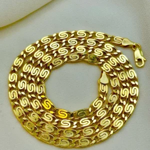 14k Gold Flat ANCHOR CHAIN Necklace, 4mm, Mariner chain, Real Gold chain, 14k Gold Mariner necklace, For Her, For him, Birthday Gift .