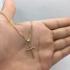 18k solid Gold cross necklace 20 inches