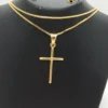 18k solid Gold cross necklace 20 inches