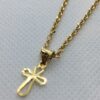 18k solid Gold Rolo cross necklace 19.5 inches