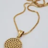 18k Gold Evil Eye Necklace 19.5",1mm , 18k evil eye Pendant with Box chain necklace ,Gift For Her, defense toward of the Evil eye