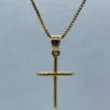 18k solid Gold cross necklace 20 inches