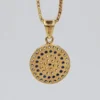 18k Gold Evil Eye Necklace 19.5",1mm , 18k evil eye Pendant with Box chain necklace ,Gift For Her, defense toward of the Evil eye