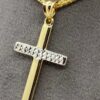14k Gold Cross Necklace So Shiny and Durable, 21.5 inches,1.5mm ,14k real Gold Cross Pendant ,for him , for her, Diamond cut Cross