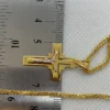 18k Solid Gold Franco Cross Necklace, Diamond cut and shiny, different size sizes available