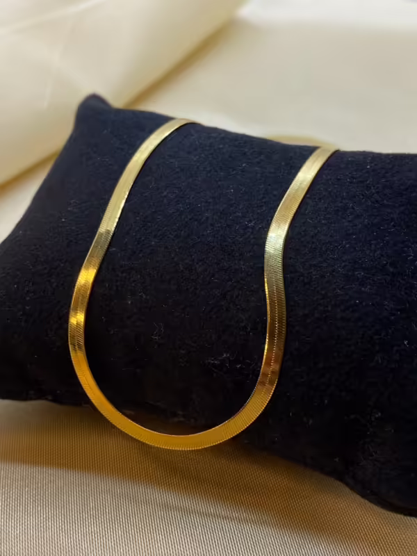 18k Solid Gold Herringbone Necklace, Bracelet, Snake Chain Necklace ,Herringbone Chain , Flat Snake Chain Choker, herringbone necklace.