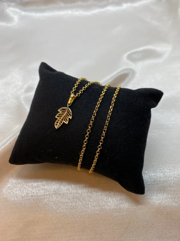 18k Gold leaf necklace 17.5 inches ,2mm, Maple Leaf , Leaf Necklace ,Gold Leaf Necklace ,For her ,Birthday Gift
