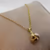 18k Gold Love Knot Necklace with 3 colors , 19.5",1.5mm , Handmade Jewelry Gift, love knot ,real 18k gold ,friendship Necklace