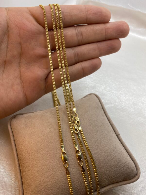 18k GOLD Curb Link Chain Necklace, Bracelet ,2MM ,Real Gold Curb Chain, Ladies Gold Chain, 18k Gold Chain, For Him ,For Her, 18k Cuban Curb.
