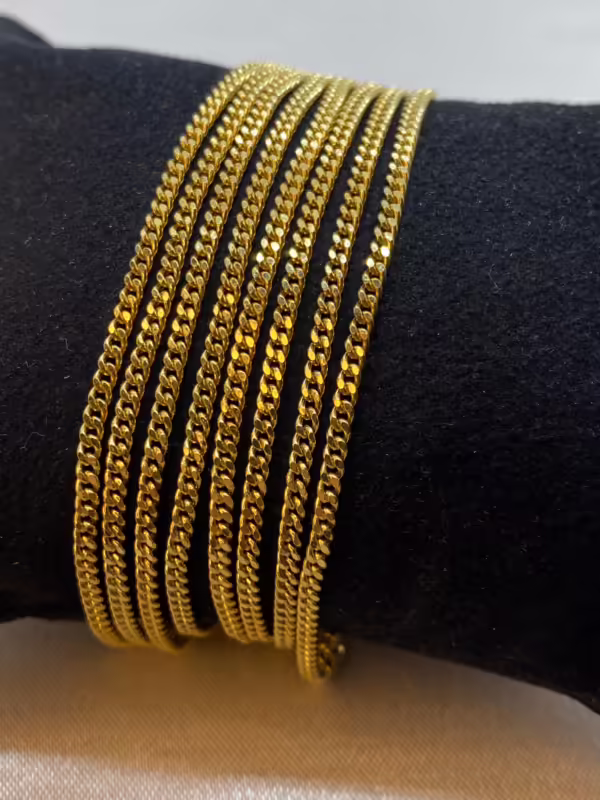 18k GOLD Curb Link Chain Necklace, Bracelet ,2MM ,Real Gold Curb Chain, Ladies Gold Chain, 18k Gold Chain, For Him ,For Her, 18k Cuban Curb.