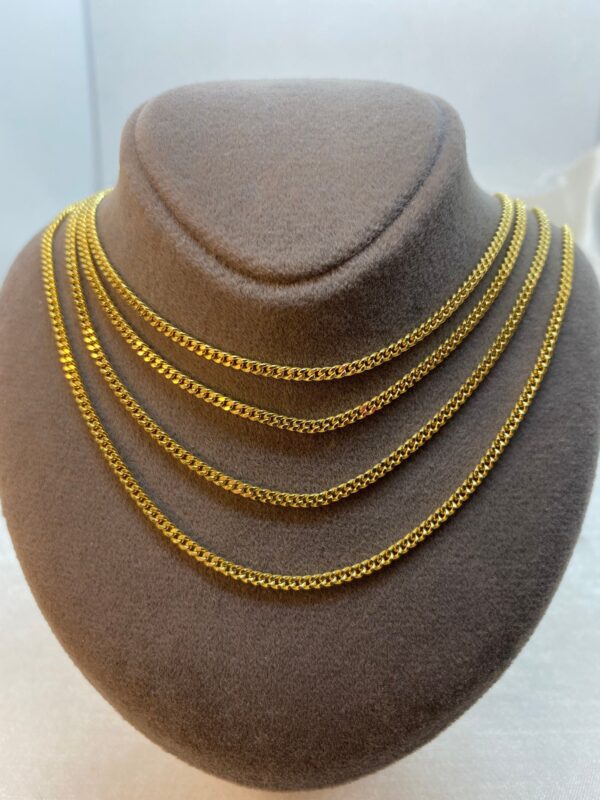 18k GOLD Curb Link Chain Necklace, Bracelet ,2MM ,Real Gold Curb Chain, Ladies Gold Chain, 18k Gold Chain, For Him ,For Her, 18k Cuban Curb.