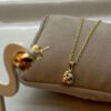 18k Gold Love Knot Diamond Cut Necklace and earrings, with 3 colors , 19.5",1.5mm , Handmade Jewelry Gift,18k love knot set, For Her.