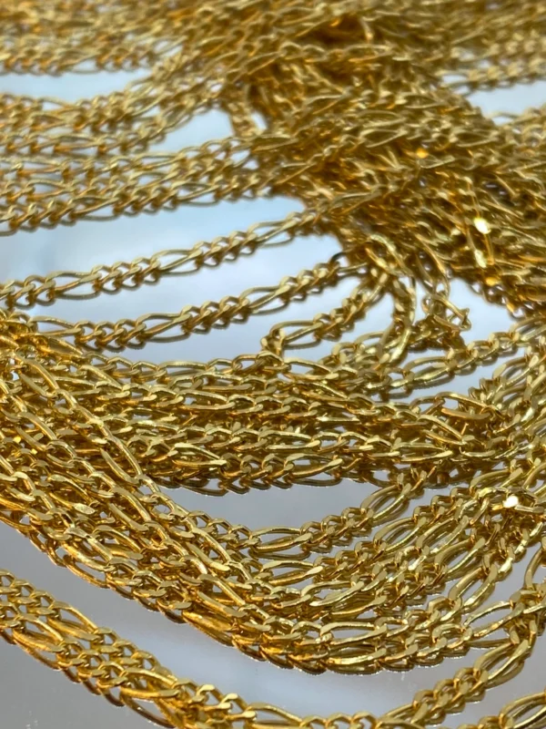 18k Gold Figaro Necklace 1.5MM , Figaro real Gold chain, 18k Real gold Figaro chain ,For Her ,For Him , Birthday Gift, Christmas gift