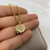 14k solid Gold Heart locket Necklace with Rolo chain ,2.5mm, Gold locket pendant ,birthday gift ,For Her, Valentine's Day Gift