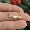 18k,14k Solid Gold Name Necklace-Customized Jewelry-Gift For Her-Initial Necklace-Gold Necklace-Personalized Necklace-Anniversary Gift