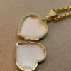 14k solid Gold Heart locket Necklace with Rolo chain ,2.5mm, Gold locket pendant ,birthday gift ,For Her, Valentine's Day Gift