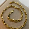18k Gold ANCHOR CHAIN Bracelet, Anchor,4mm ,Mariner Gold Chain, Mariner chain , Real Gold ,For Her ,For Him ,Birthday Gift ,Christmas Gift.