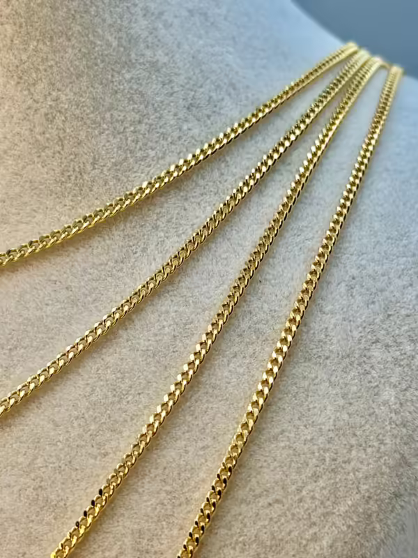18k GOLD Curb Link Chain Necklace, Bracelet ,2MM ,Real Gold Curb Chain, Ladies Gold Chain, 18k Gold Chain, For Him ,For Her, 18k Cuban Curb.