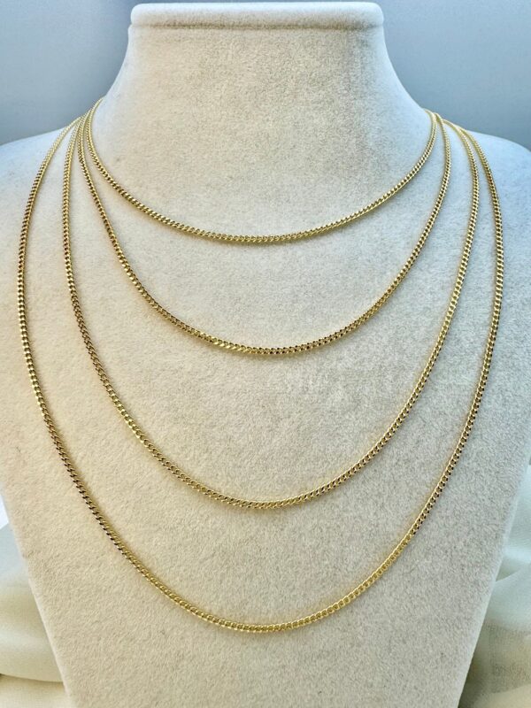 18k GOLD Curb Link Chain Necklace, Bracelet ,2MM ,Real Gold Curb Chain, Ladies Gold Chain, 18k Gold Chain, For Him ,For Her, 18k Cuban Curb.