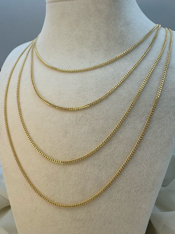 18k GOLD Curb Link Chain Necklace, Bracelet ,2MM ,Real Gold Curb Chain, Ladies Gold Chain, 18k Gold Chain, For Him ,For Her, 18k Cuban Curb.
