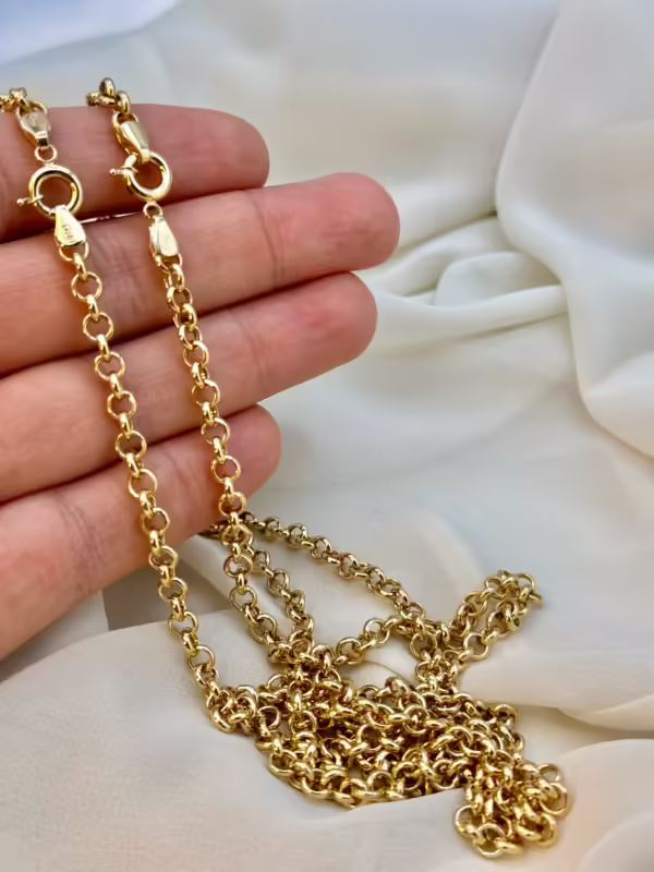 18k Solid Gold Rolo Chain,5mm ,18k Gold Rolo Chain, Gold Rolo chain, rolo chain, rolo chain necklace, Birthday Gift ,Anniversary Gift .