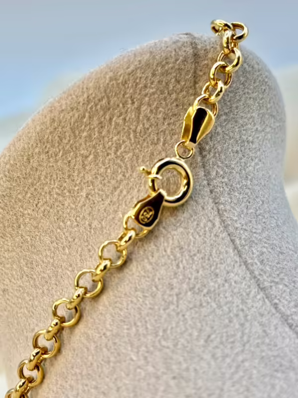 18k Solid Gold Rolo Chain,5mm ,18k Gold Rolo Chain, Gold Rolo chain, rolo chain, rolo chain necklace, Birthday Gift ,Anniversary Gift .