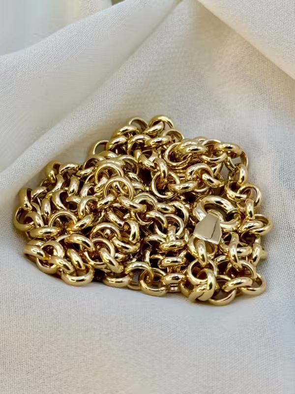 18k Solid Gold Rolo Chain,5mm ,18k Gold Rolo Chain, Gold Rolo chain, rolo chain, rolo chain necklace, Birthday Gift ,Anniversary Gift .