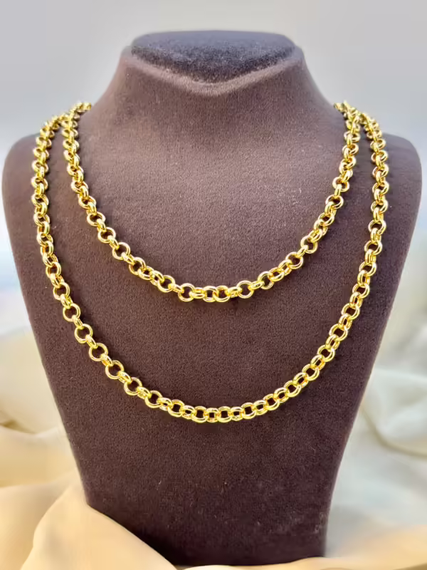 18k Solid Gold Rolo Chain,5mm ,18k Gold Rolo Chain, Gold Rolo chain, rolo chain, rolo chain necklace, Birthday Gift ,Anniversary Gift .