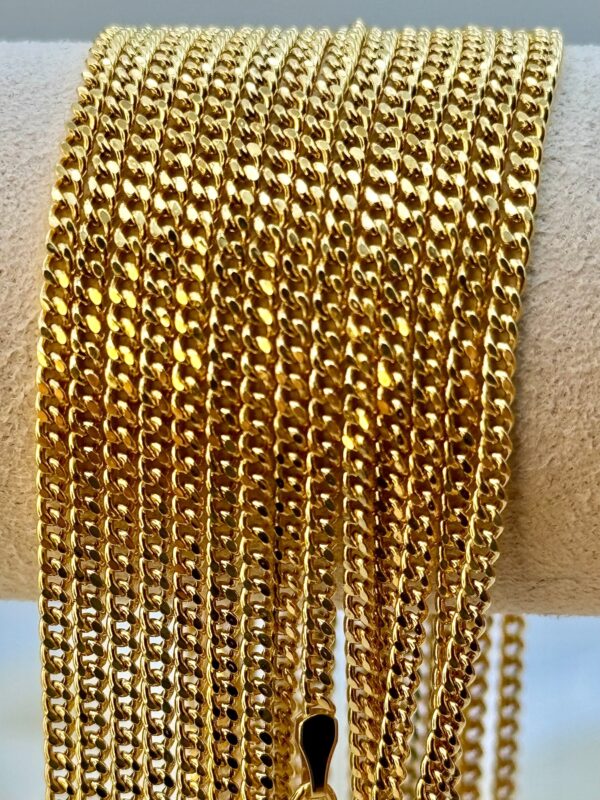18k GOLD Curb Link Chain Necklace, Bracelet ,2MM ,Real Gold Curb Chain, Ladies Gold Chain, 18k Gold Chain, For Him ,For Her, 18k Cuban Curb.
