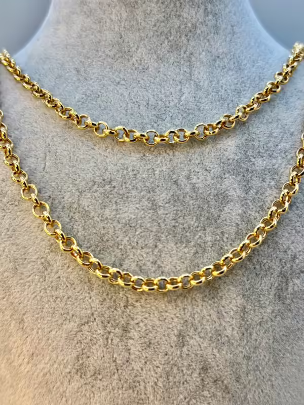18k Solid Gold Rolo Chain,5mm ,18k Gold Rolo Chain, Gold Rolo chain, rolo chain, rolo chain necklace, Birthday Gift ,Anniversary Gift .