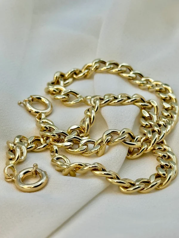 18K Gold Curb Bracelet,6.7MM ,Cuban Chain Bracelet-18K Curb Link Bracelet for Men & Women- Real 18k Gold- 7.5"Length - Birthday Gift.