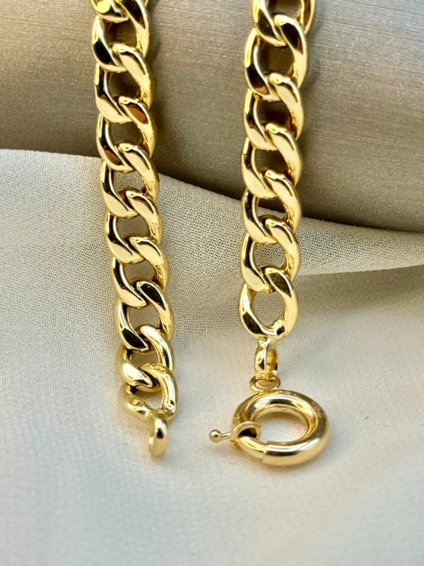 18K Gold Curb Bracelet,6.7MM ,Cuban Chain Bracelet-18K Curb Link Bracelet for Men & Women- Real 18k Gold- 7.5"Length - Birthday Gift.