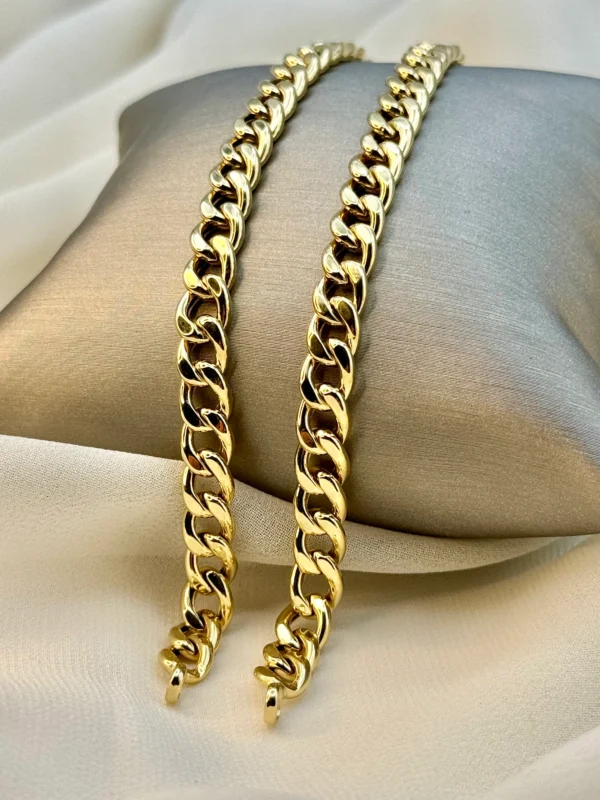 18K Gold Curb Bracelet,6.7MM ,Cuban Chain Bracelet-18K Curb Link Bracelet for Men & Women- Real 18k Gold- 7.5"Length - Birthday Gift.