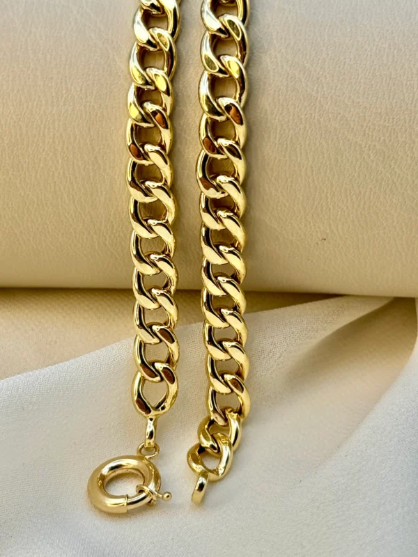18K Gold Curb Bracelet,6.7MM ,Cuban Chain Bracelet-18K Curb Link Bracelet for Men & Women- Real 18k Gold- 7.5"Length - Birthday Gift.