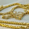 18k Gold Cross Necklace ,21.5" ,Cross Necklace with 2mm Franco Chain ,Gold Cross pendant ,For Him, For Her ,Anniversary Gift ,Birthday Gift.