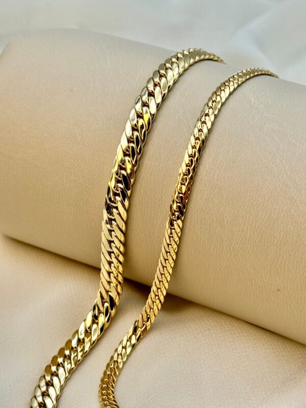 18k GOLD Curb Chain , Cuban Choker Chain Necklace 18",16",6.4MM ,4MM , Real Gold, Real Gold Chain, 18k Gold Chain, Gift ,anniversary Gift.