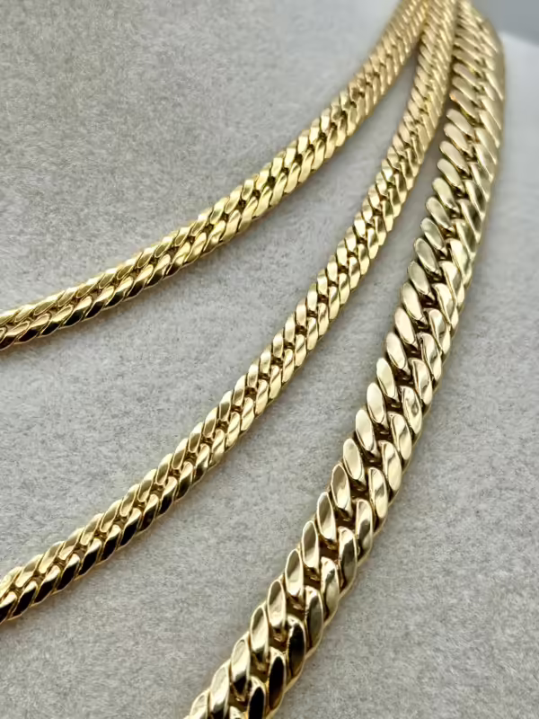 18k GOLD Curb Chain , Cuban Choker Chain Necklace 18",16",6.4MM ,4MM , Real Gold, Real Gold Chain, 18k Gold Chain, Gift ,anniversary Gift.